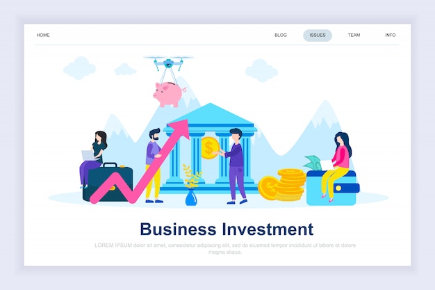 Business investment modern flat landing page