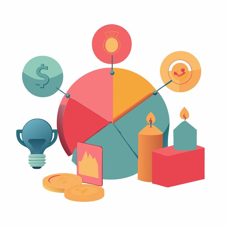 Vector business investment vector illustration concept in flat style including coins money graphs