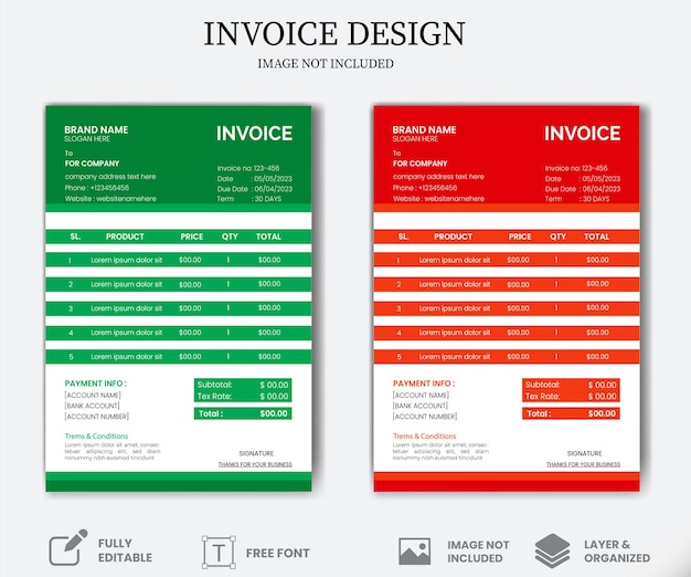 Vector business invoice design template