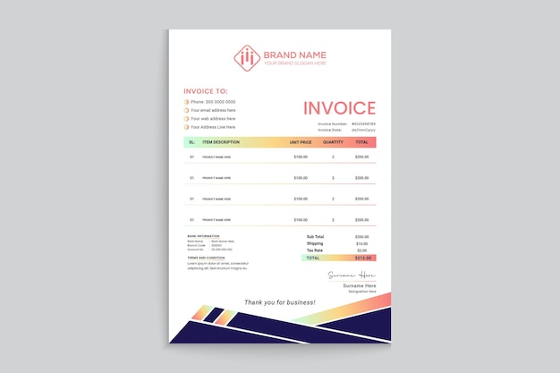 business and invoice design