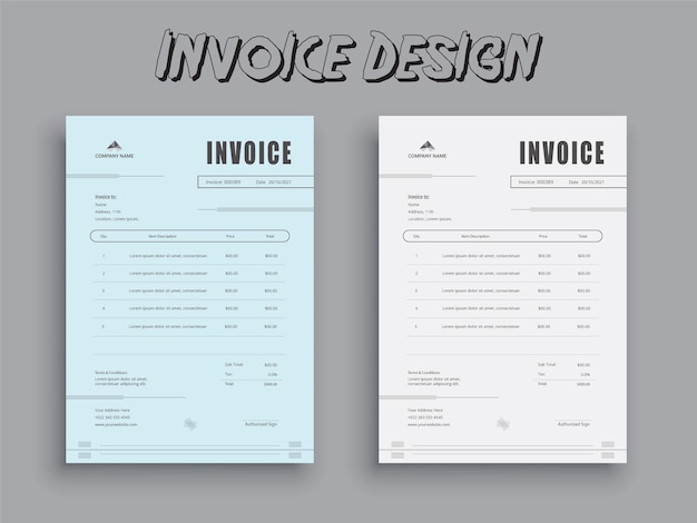 Vector business invoice form template invoicing quotes money bills or pricelist and payment agreement