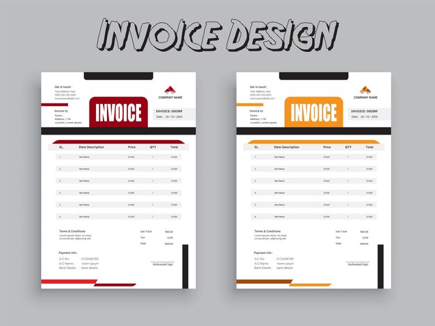 Vector business invoice form template invoicing quotes money bills or pricelist and payment agreement