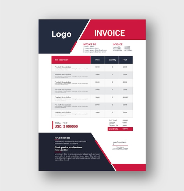 Business Invoice Tamplete Design