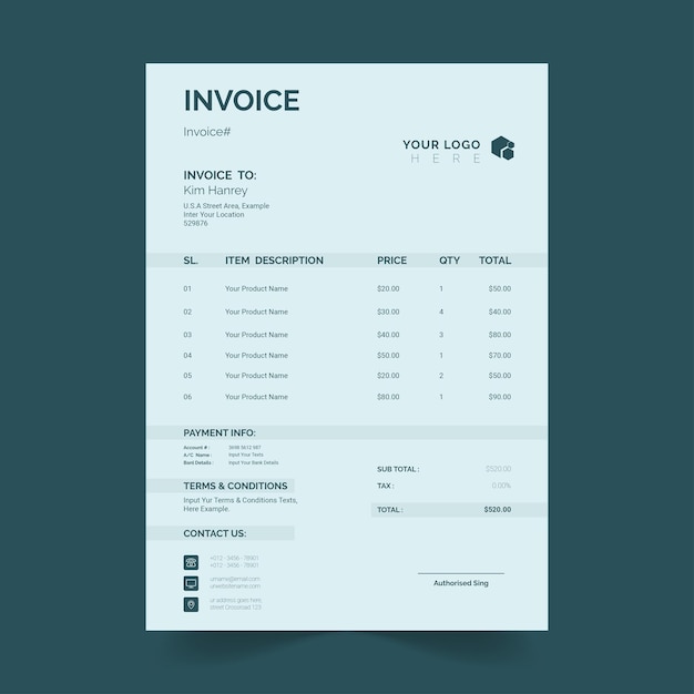business invoice template desgin