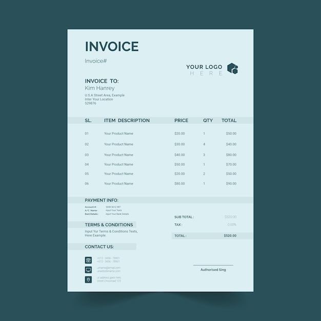 Business Invoice Template Desgin