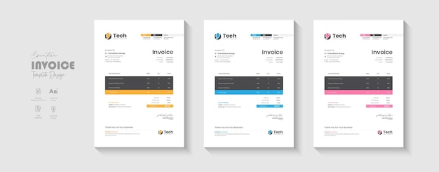 비즈니스 송장 템플릿 디자인