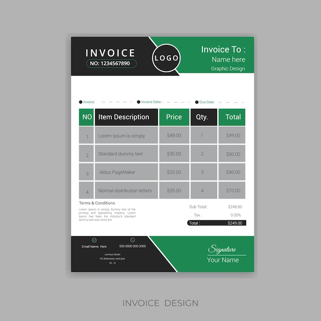Business invoice template design