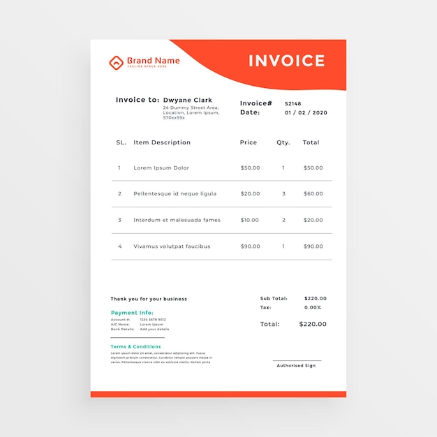 business invoice template