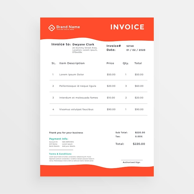 business invoice template