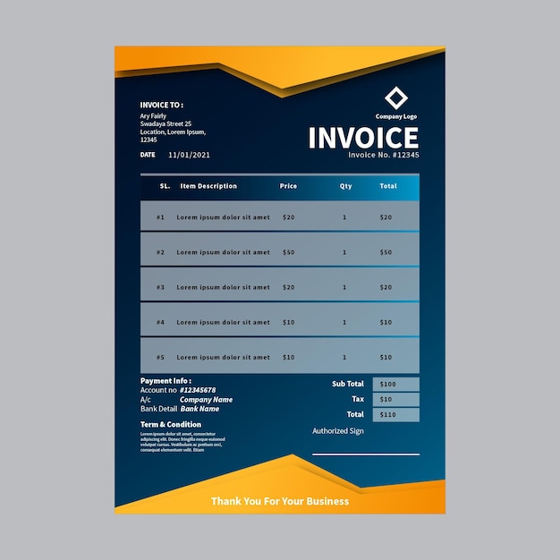 Business invoice template