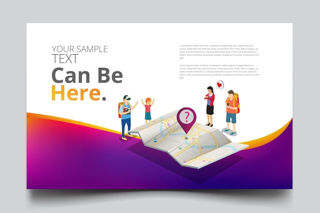 business isometric map navigation technology with copy space