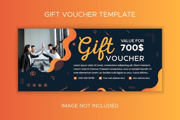 Business IT solutions geometric gift voucher template