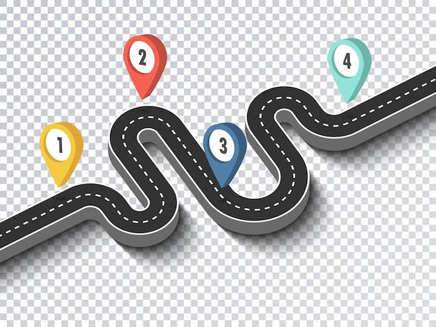 business and journey infographic template with pin pointer 3d