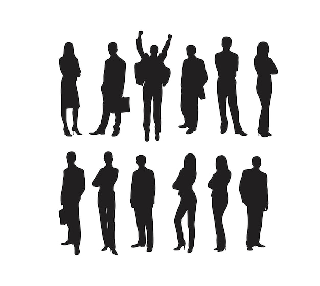 Business jumping silhouette art vector design