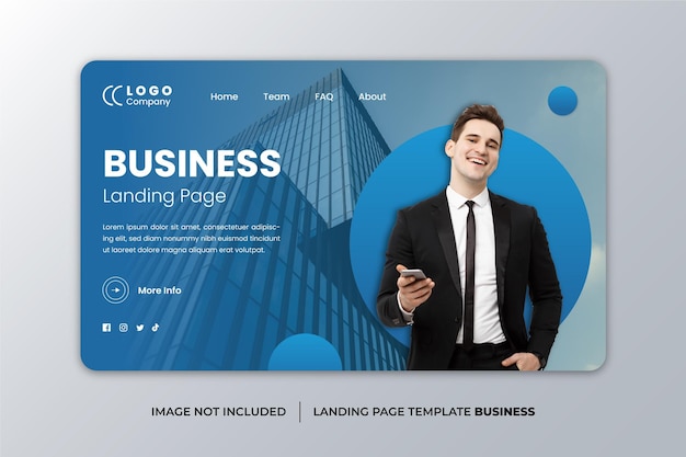 Vector business landing page design template