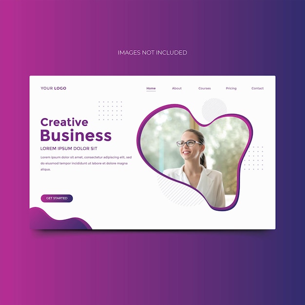 Business landing page template design premium vector