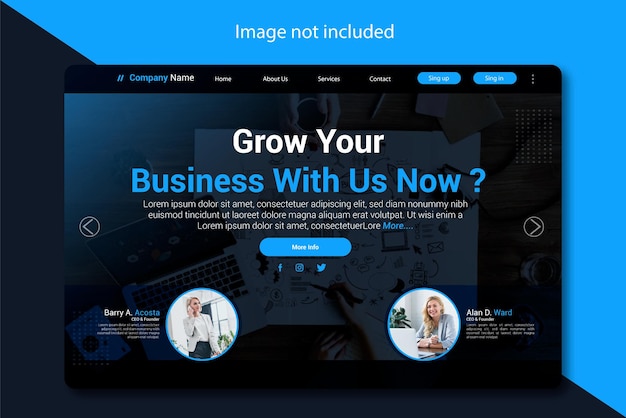 Vector business landing page template design