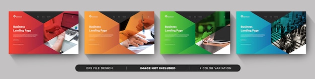 Vector business landing page template set