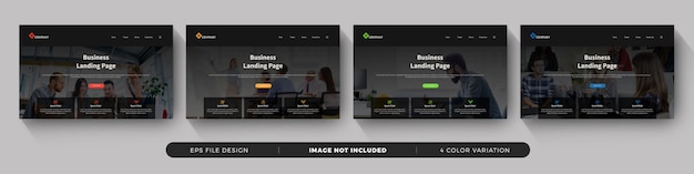 Vector business landing page template set