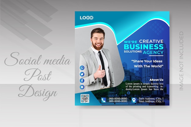 Vector business landing page template with image