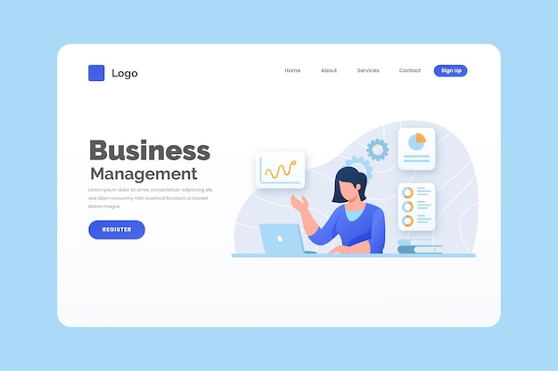 Vector business landing page template