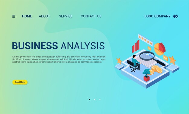 Vector business landing page template