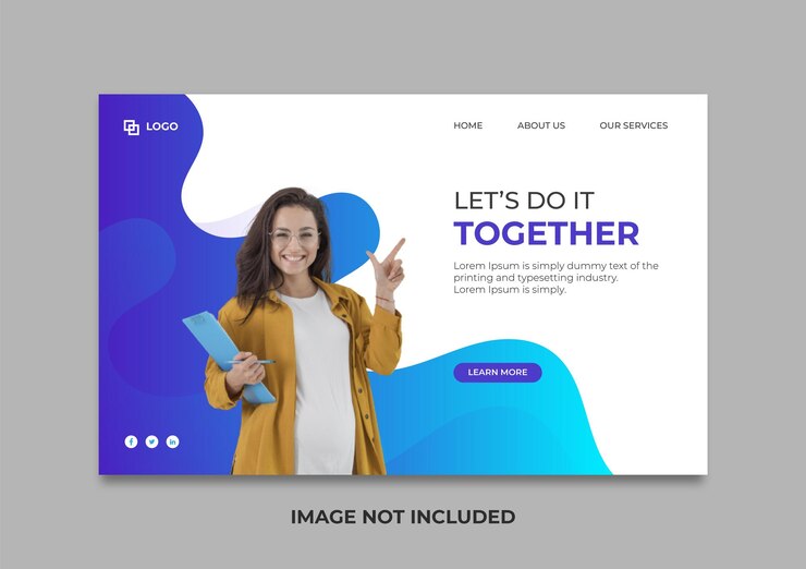 ビジネスランディングページのWebバナーデザインテンプレート