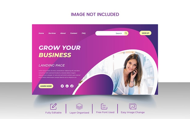 ビジネスのランディングページまたはWebページのテンプレート