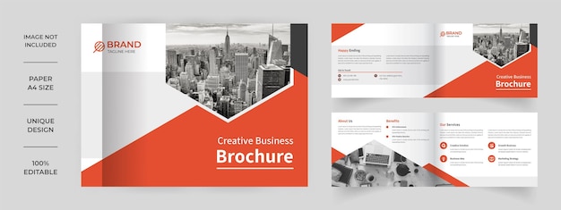 Business landscape bifold brochure template design