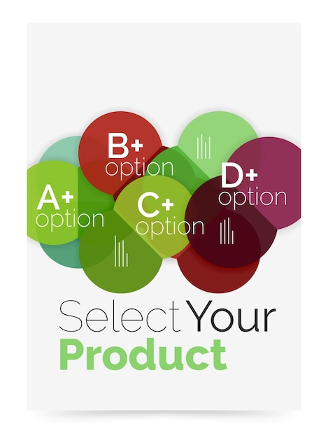 Layout aziendale seleziona il tuo prodotto con opzioni di esempio