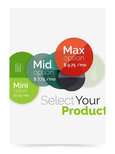 Business layout select your product with sample options