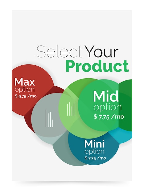 Business layout select your product with sample options