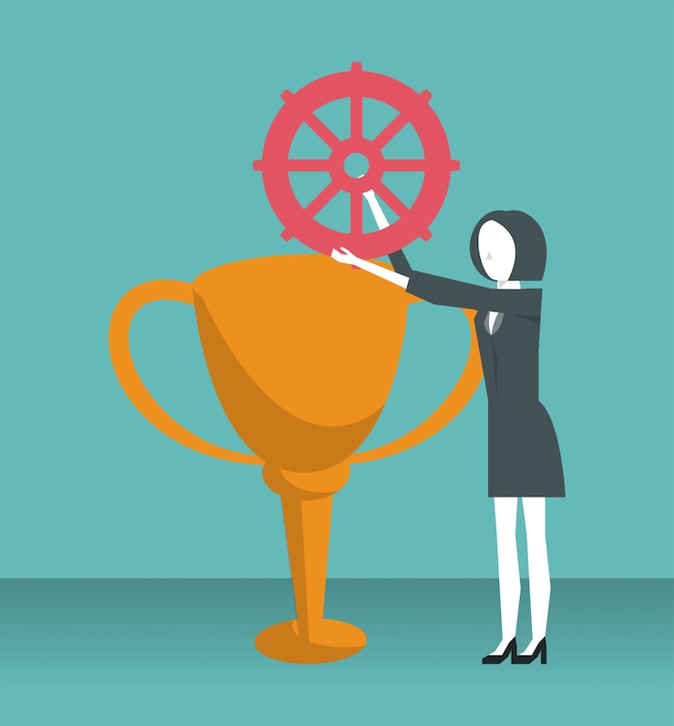 Vector business leader and high achiever