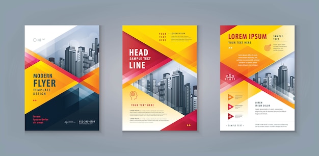 Business leaflet  flyer template design set. corporate flyer template a4 size