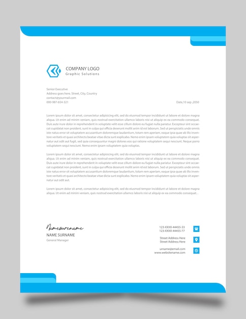business letter head vector ontwerp sjabloon