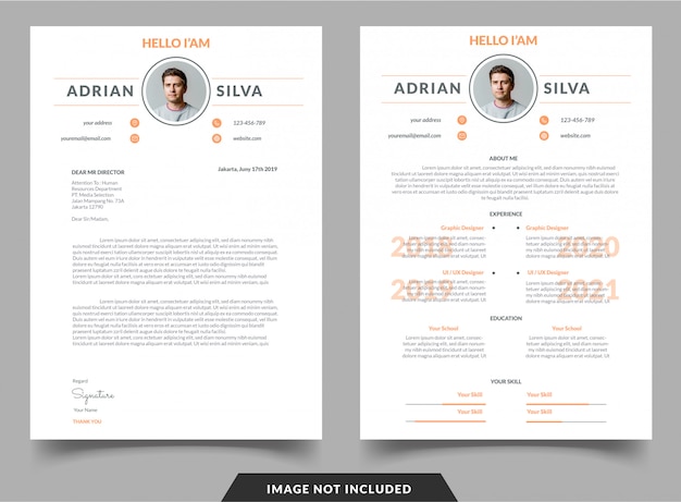 Vector business letter and resume template