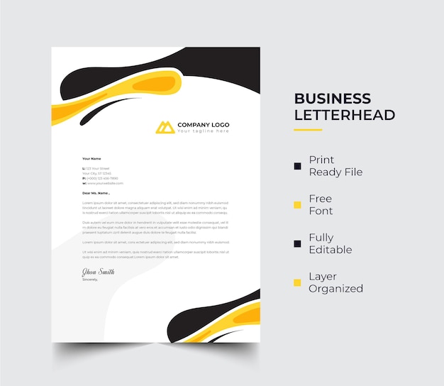 Business letterhead abstract letterhead style