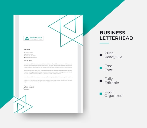 Vector business letterhead or abstract modern company letterhead