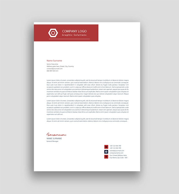 Business letterhead corporate template design free vector