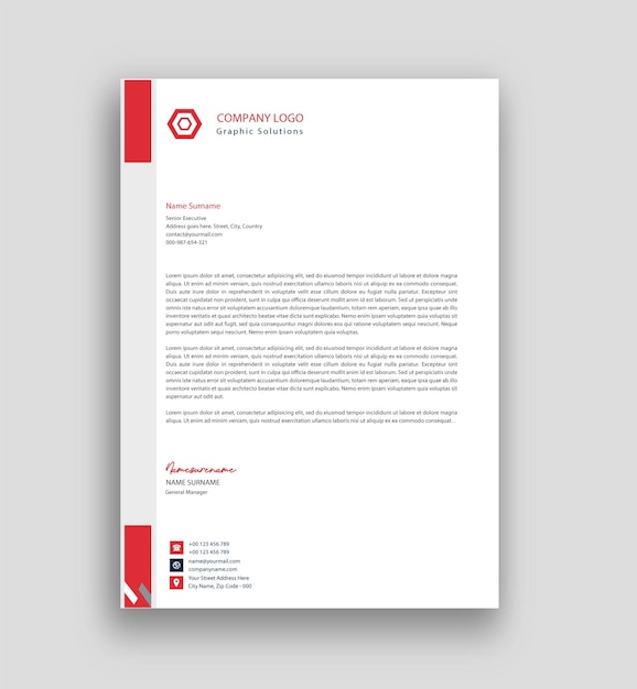 Business letterhead corporate template design free vector