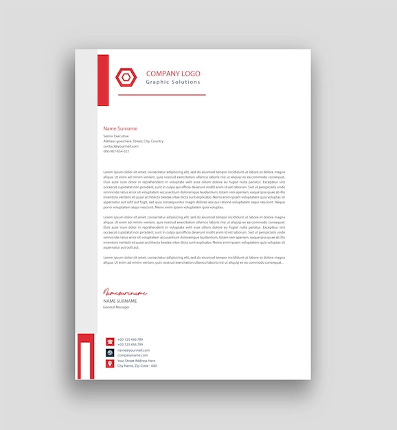 Business letterhead corporate template design free vector