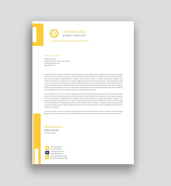 Business letterhead corporate template design free vector