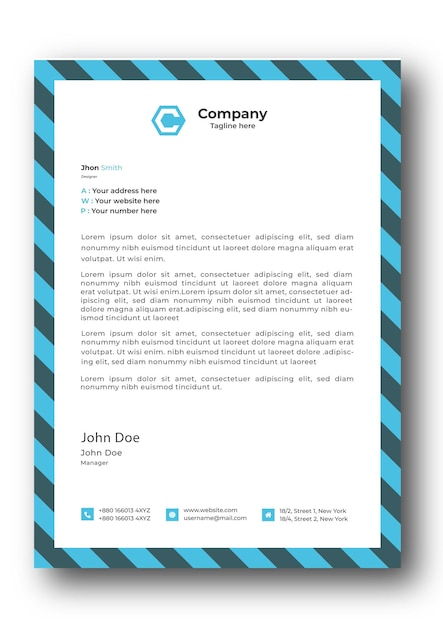 Business letterhead design and modern letterhead design with premium vector template your business