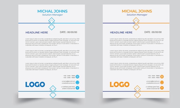 Vettore carta intestata aziendale design design semplice sfondo bianco