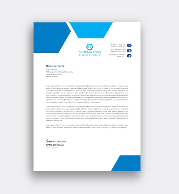 Business letterhead design template vector