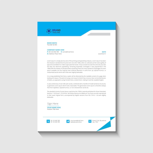 Vector business letterhead design template