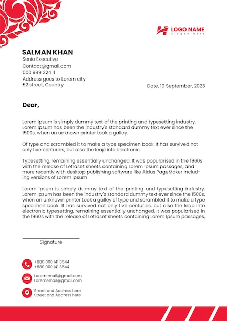 Vector business letterhead design template