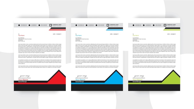 Vector business letterhead design template,