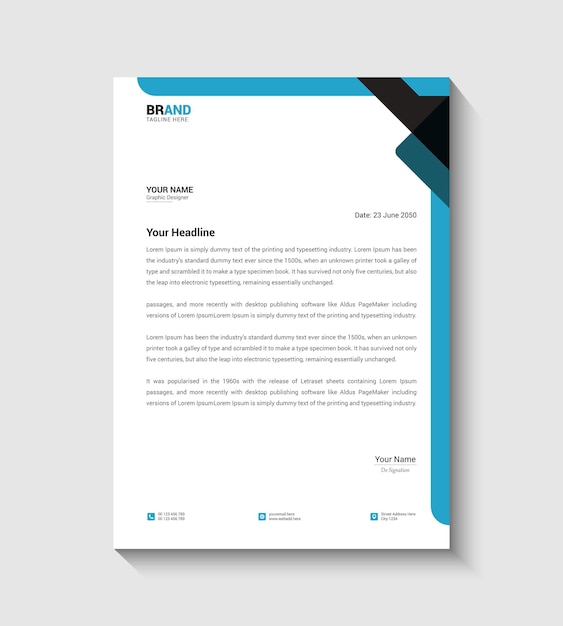 Vector business letterhead design template