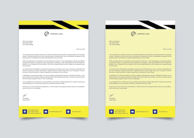 Vector business letterhead design template